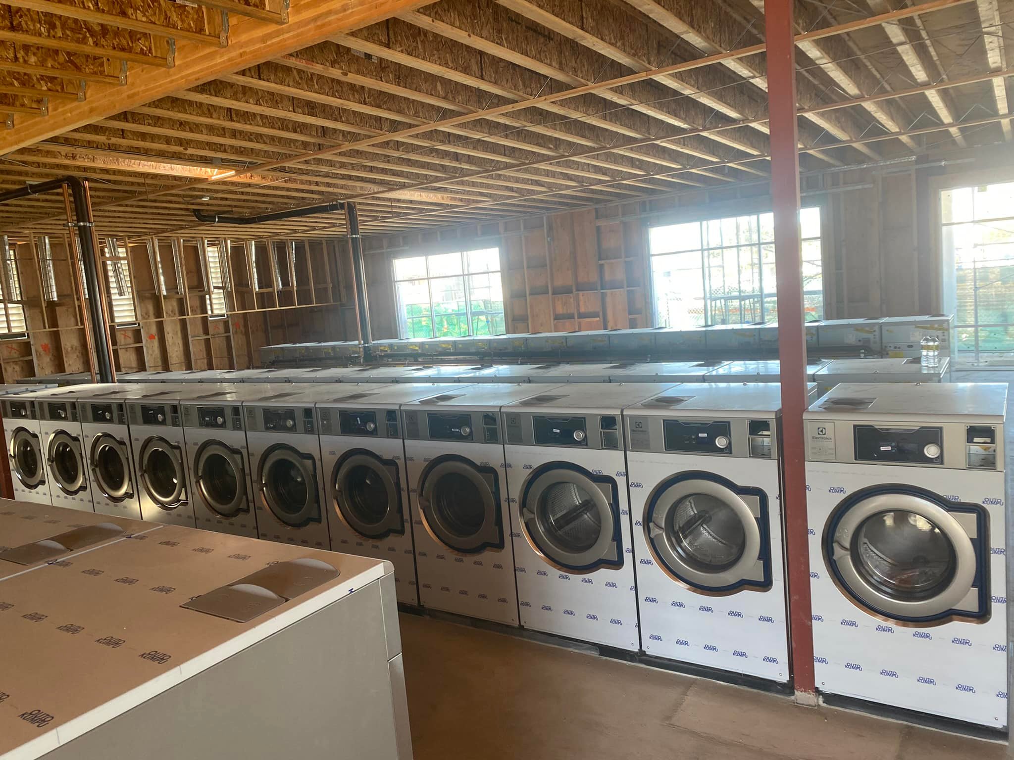 Commercial laundry installation work